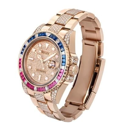 Rolex GMT-Master II 126755SARU Rose Gold Sapphire and Ruby Diamond Pave - Image 3