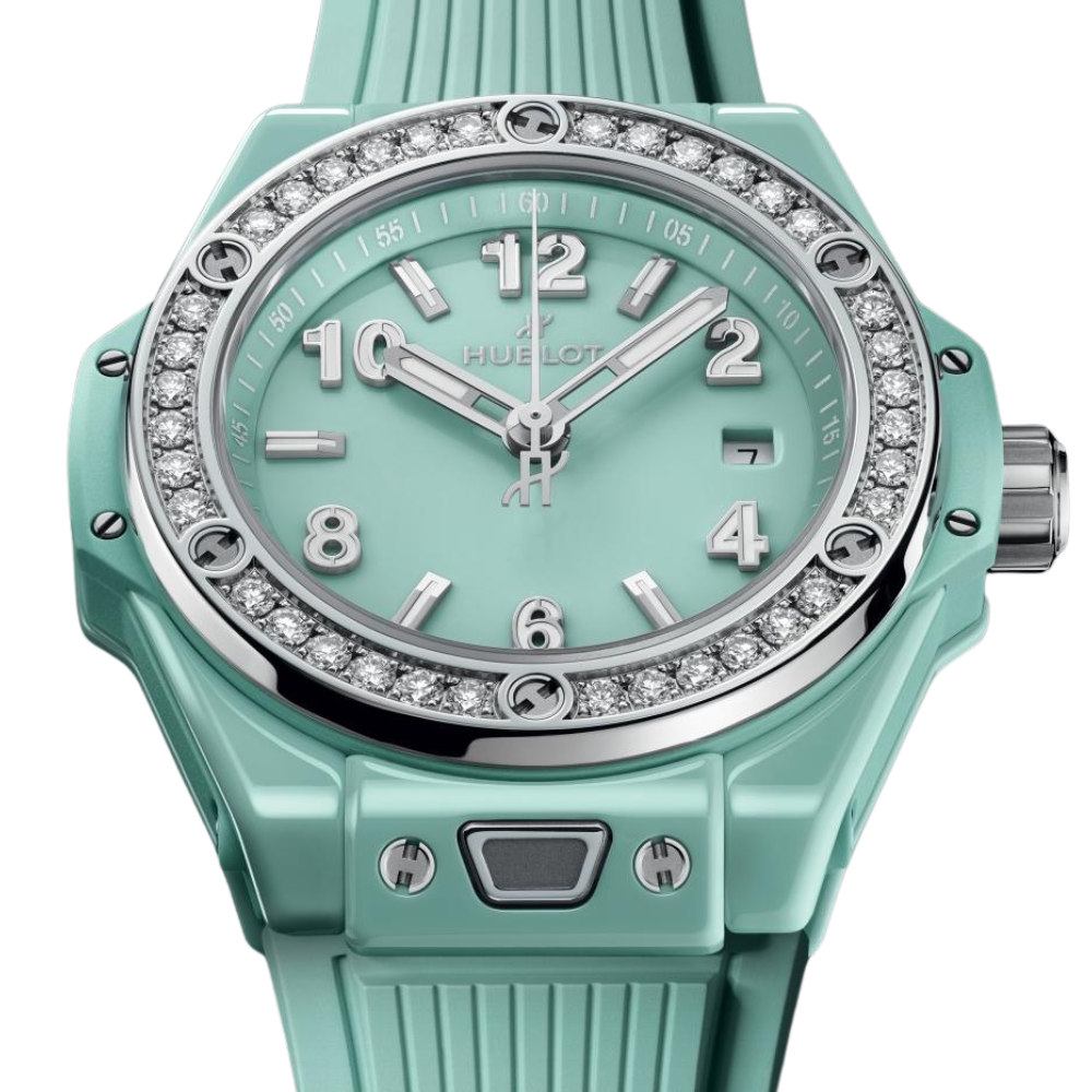 Big Bang One Click Mint Green Ceramic Diamonds Ref. 485.GS.5271.RX.1204 - Image 3