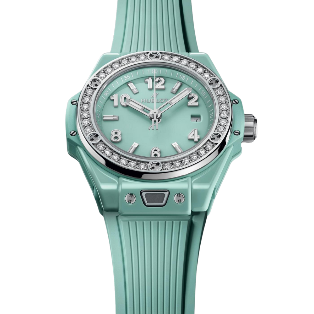 Big Bang One Click Mint Green Ceramic Diamonds Ref. 485.GS.5271.RX.1204 - Image 5