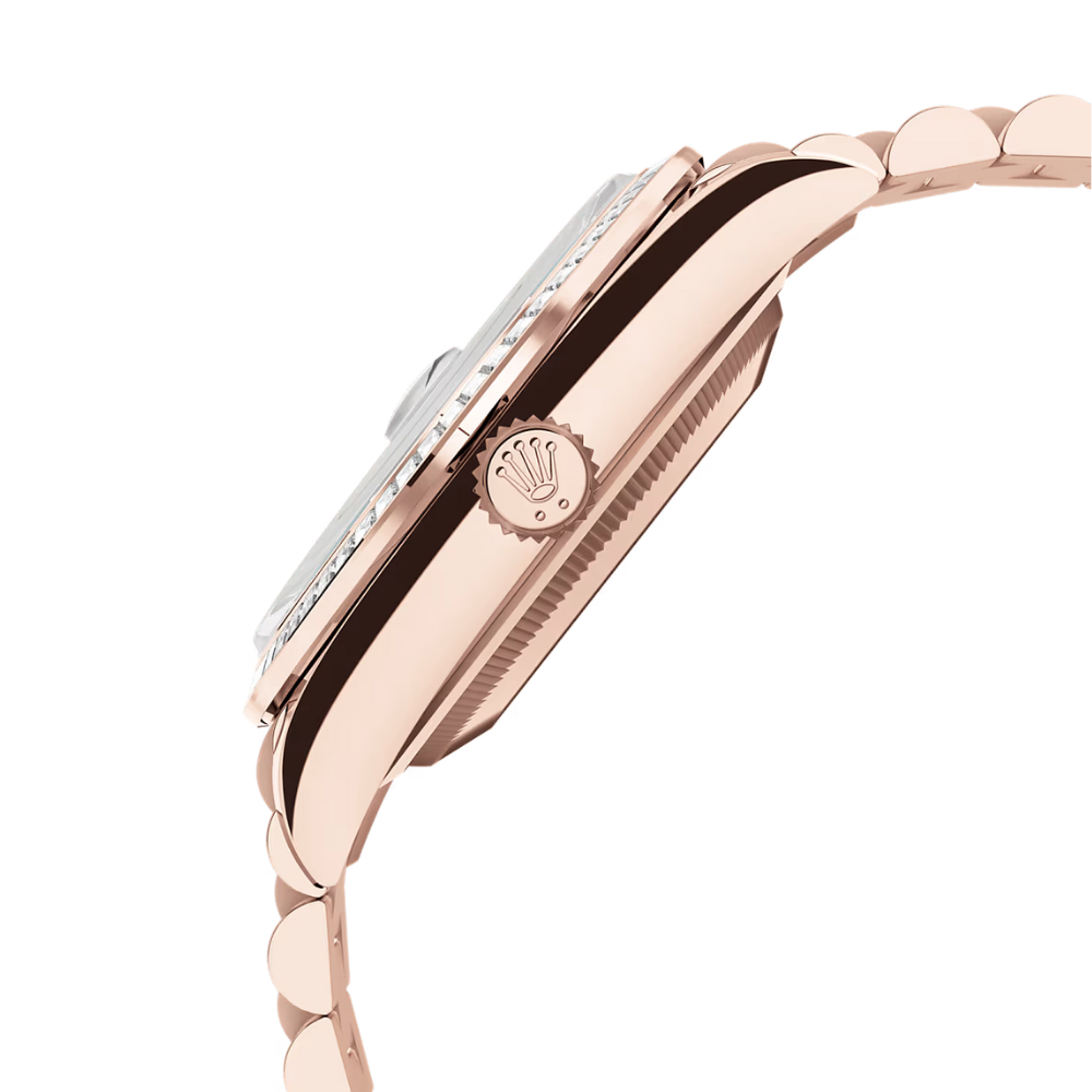 Rolex Day-Date 36 Everose Gold & Diamond Bezel Green Dial 128395TBR ? Luxury President Watch - Image 4