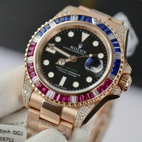 Rolex GMT-Master II 126755SARU 'SARU' Rose Gold Black Dial Diamond Bezel - Image 3
