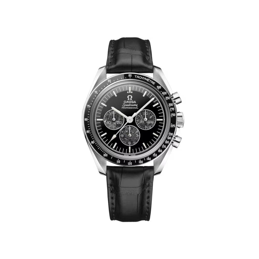 Speedmaster Calibre 321 42 mm, platinum on leather strap Ref. 311.93.42.30.99.001